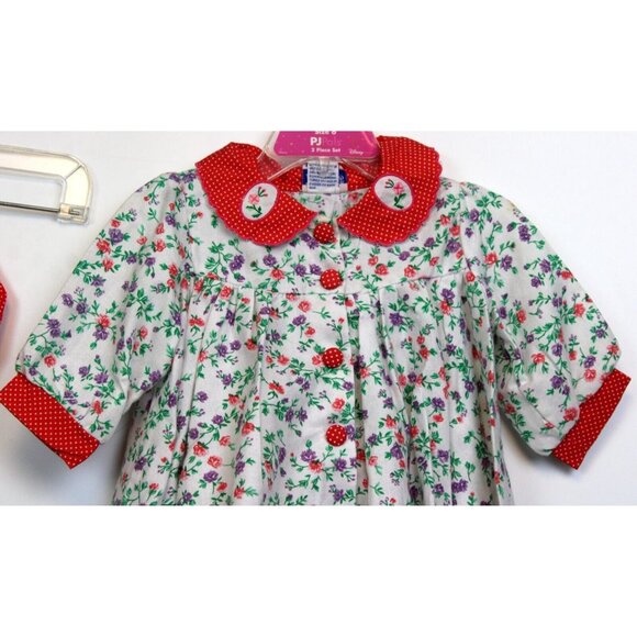 Vtg 90s Nannette Floral Baby Dress Bloomers Diaper Cover Red Dots Spring Summer - Picture 2 of 12